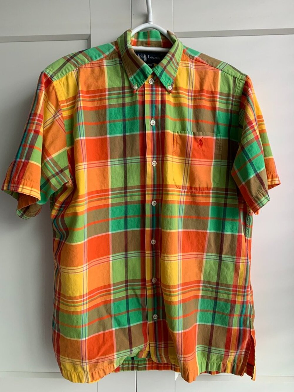 Ralph Lauren Plaid Vintage Short Sleeve Shirt Multiple Color Men's S BOB Camp